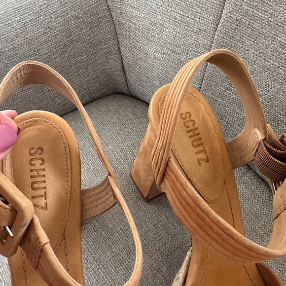 NWOT: Schutz Bliese Platform Nubuck Heel - Picture 3 of 9